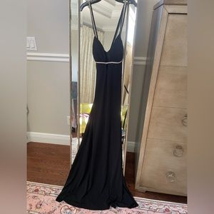 Betsy and Adam by Linda Fernell black mermaid dress